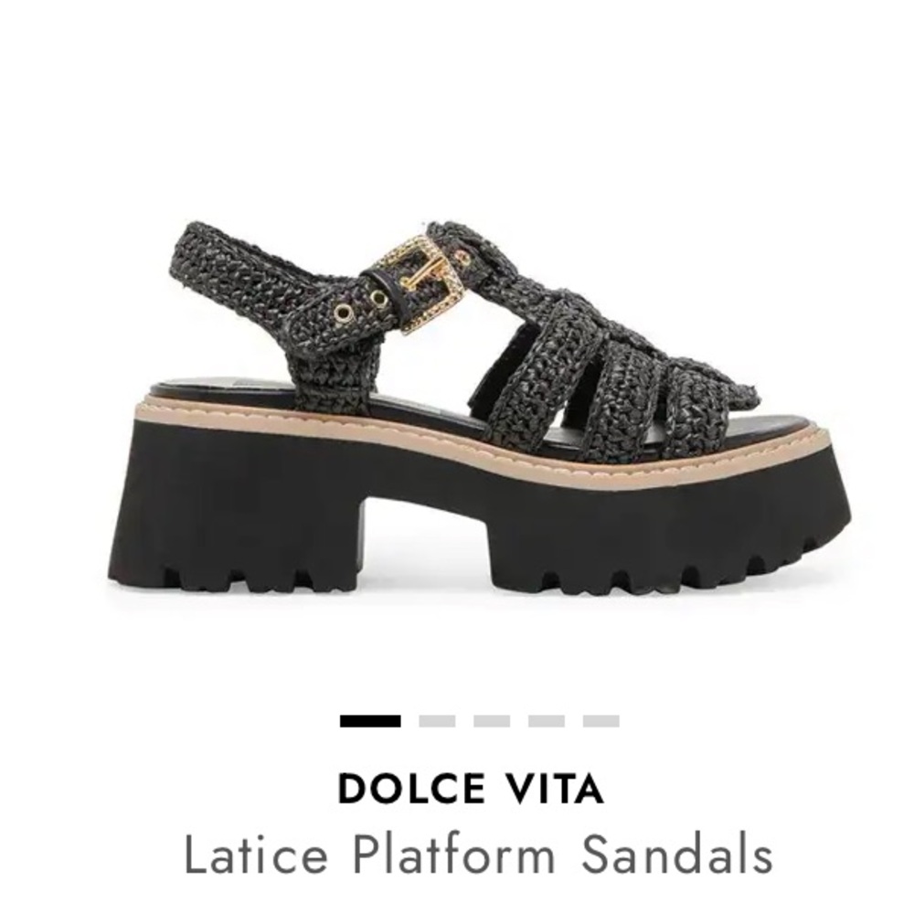 Dolce Vita Black Lattice Platform Sandals 8.5